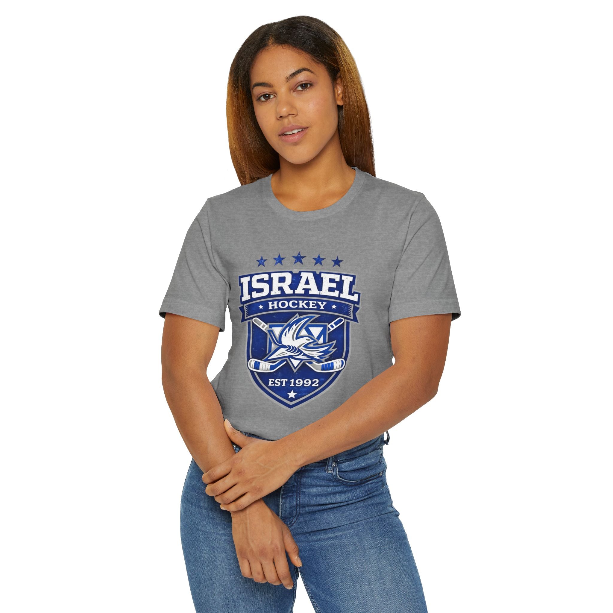🇮🇱🏒 Team Israel Hockey Vintage Crest Jersey Tee ✡️