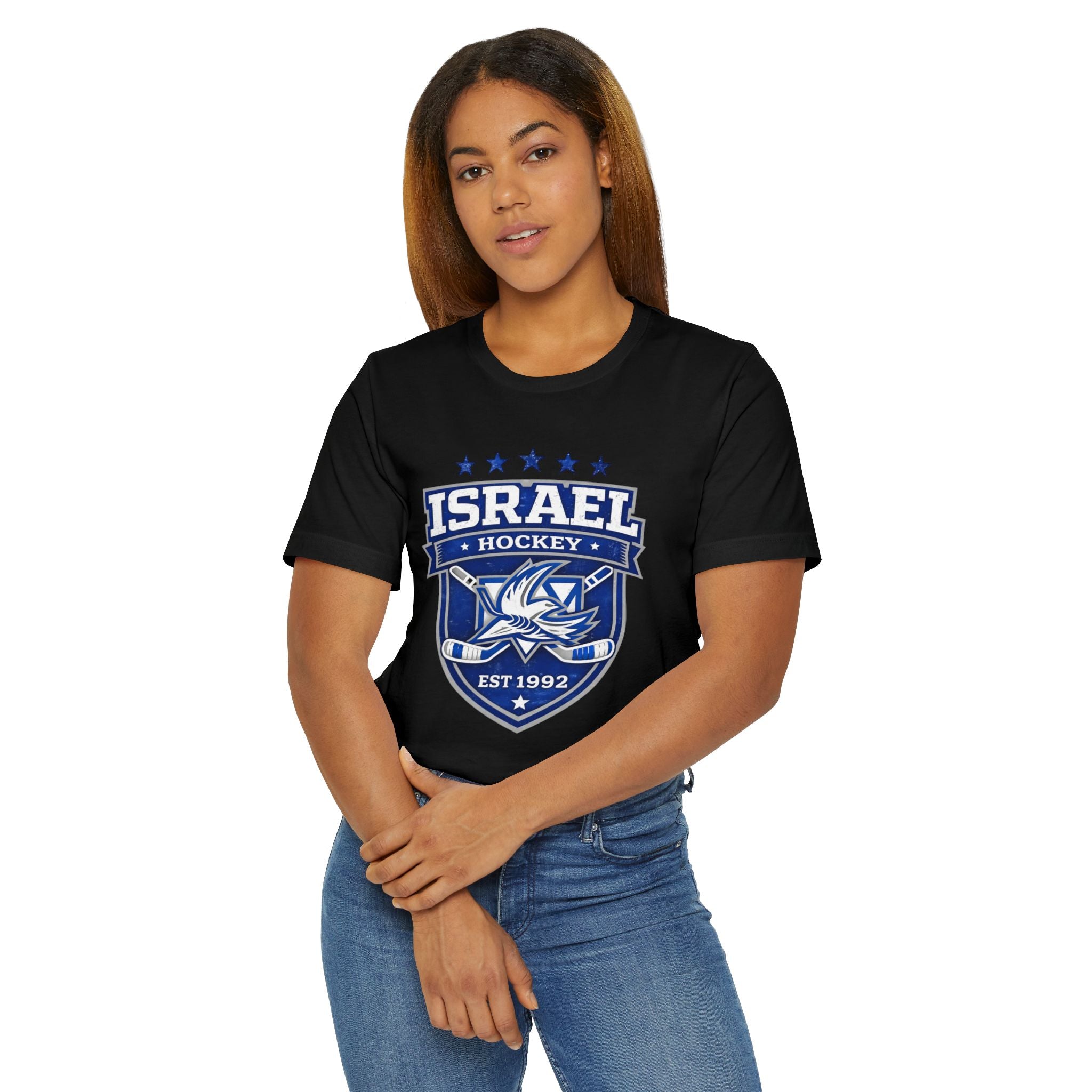 🇮🇱🏒 Team Israel Hockey Vintage Crest Jersey Tee ✡️