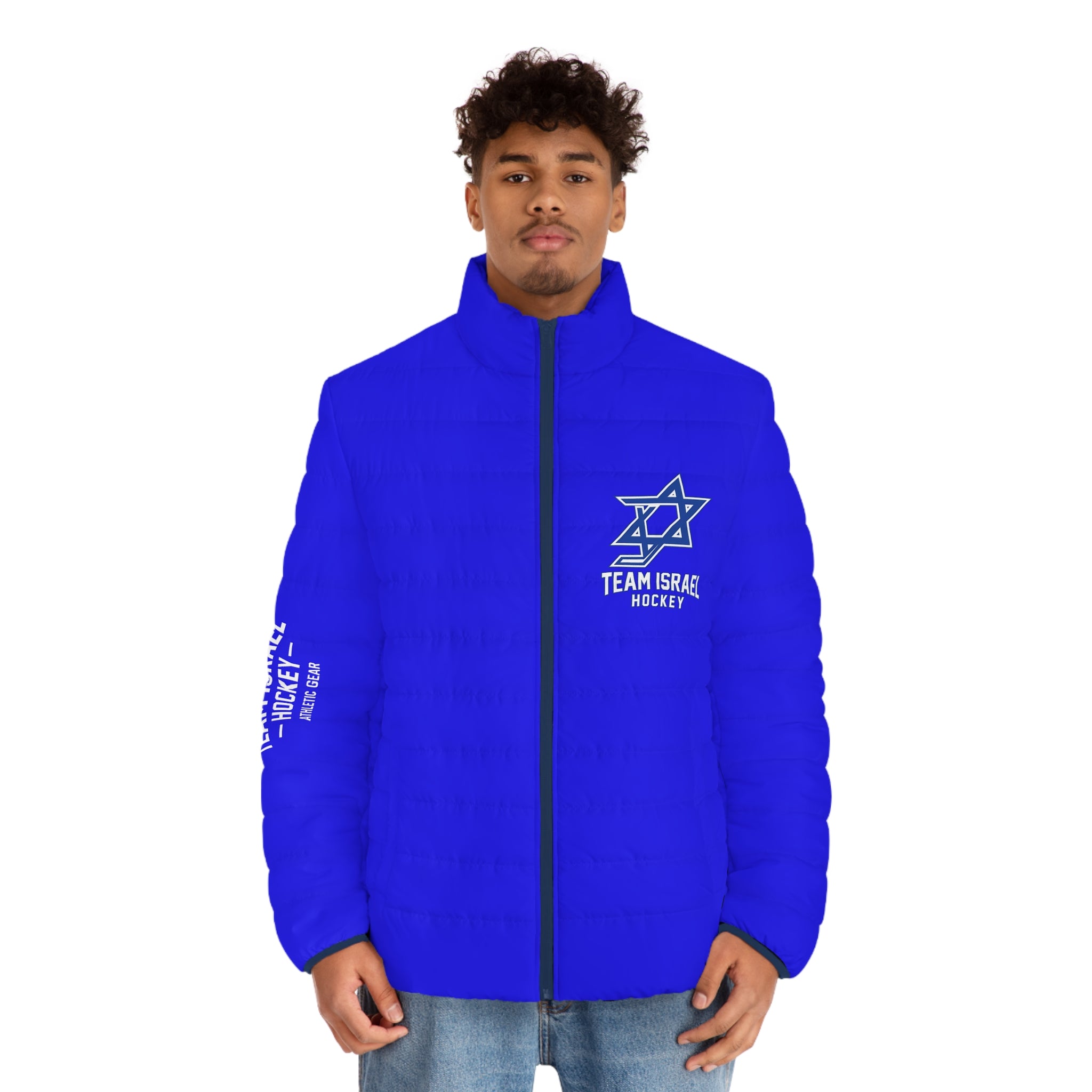 🇮🇱🏒 Team Israel Hockey Royal Blue Puffer Jacket ❄️🧥